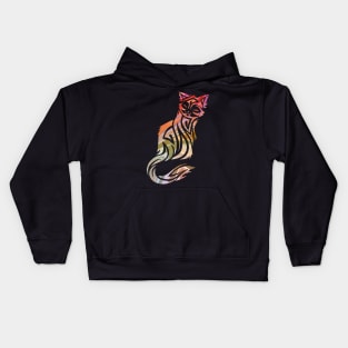 Ornate Abstract Cat Colorful Illustration Kids Hoodie